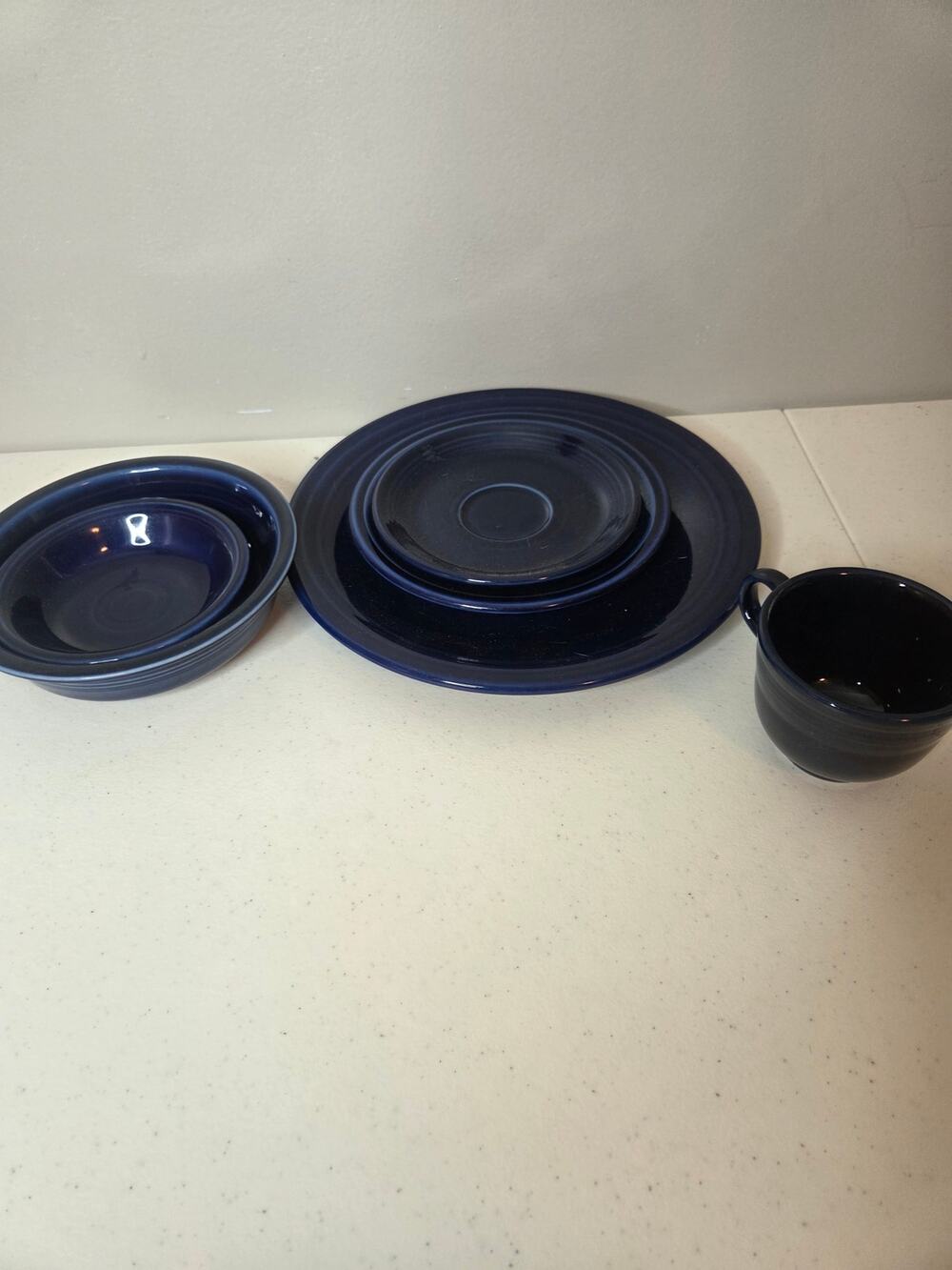 Fiestaware Cobalt Blue 6‑Piece Place Setting Dinnerware Plate Cup Saucer